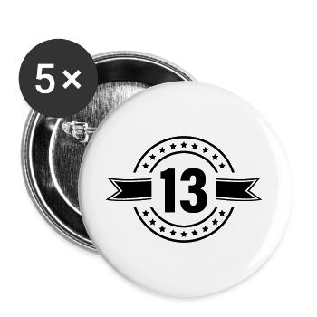 13_zahl - Buttons large 2.2''/56 mm (5-pack) - white - Front