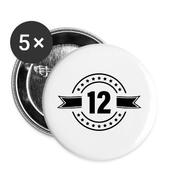 12_zahl - Buttons large 2.2''/56 mm (5-pack) - white - Front