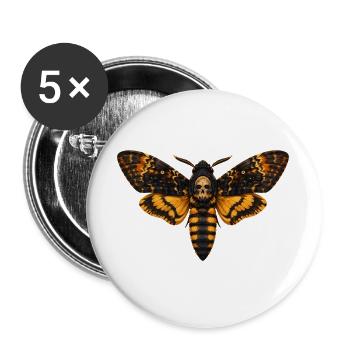 Death's head Hawkmoth Acherontia atropos - Buttons large 2.2''/56 mm (5-pack) - white - Front