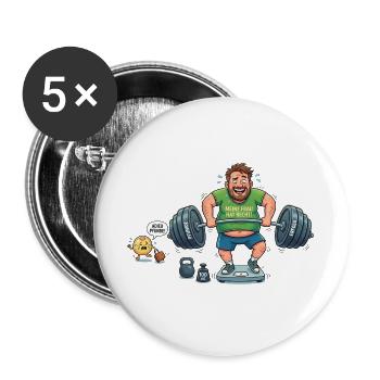 Abnehmen - Buttons groß 56 mm (5er Pack) - Weiß - Vorne