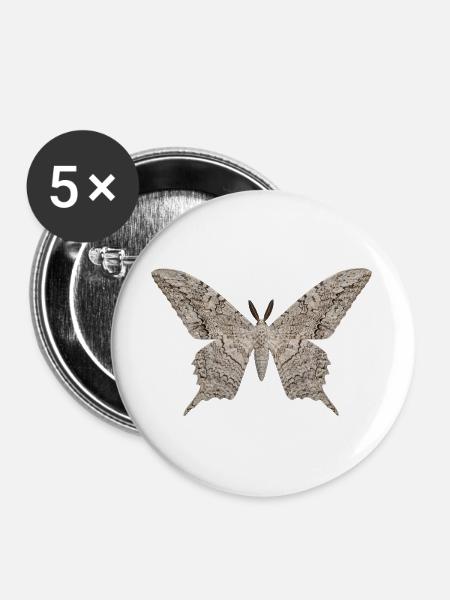 Weiße Hexenmotte Thysania agrippina - Buttons groß 56 mm (5er Pack) - Weiß