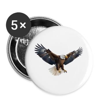 Eagle Flight Force in Flight Pose Bird Eagle Bird - Buttons large 2.2''/56 mm (5-pack) - white - Front