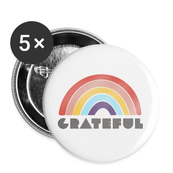 Dankbar - Buttons groß 56 mm (5er Pack) - Weiß - Vorne