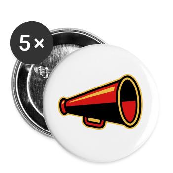 Red Megaphone Ultras Icon - Buttons large 2.2''/56 mm (5-pack) - white - Front