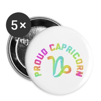 Sternzeichen Steinbock - Buttons groß 56 mm (5er Pack) - Weiß - Vorne
