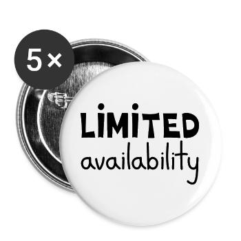 Begrenzte Verfügbarkeit, Schwarz - Buttons groß 56 mm (5er Pack) - Weiß - Vorne