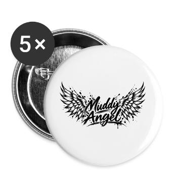 Muddy Angel - Buttons groß 56 mm (5er Pack) - Weiß - Vorne