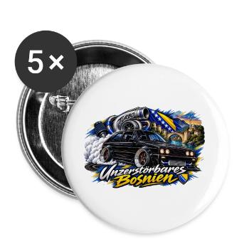 Unzerstörbares Bosnien  - Buttons groß 56 mm (5er Pack) - Weiß - Vorne