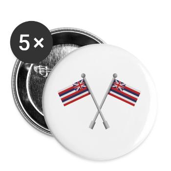 Hawaiianische Flagge - Buttons groß 56 mm (5er Pack) - Weiß - Vorne