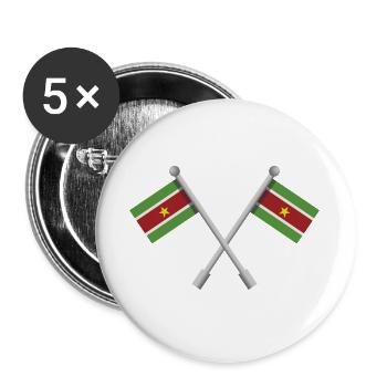 Surinam-Flagge - Buttons groß 56 mm (5er Pack) - Weiß - Vorne