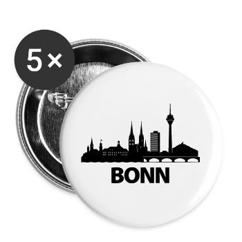 Bonn Skyline - Buttons groß 56 mm (5er Pack) - Weiß - Vorne