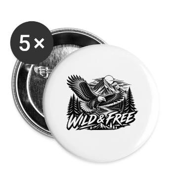 Wilde und freie Berglandschaft - Buttons groß 56 mm (5er Pack) - Weiß - Vorne