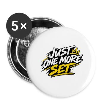 Just One More Set Krone - Buttons groß 56 mm (5er Pack) - Weiß - Vorne