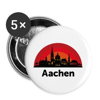 Aachen Skyline Kreise - Buttons groß 56 mm (5er Pack) - Weiß - Vorne