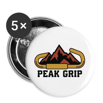 Karabiner Berge Wappen - Buttons groß 56 mm (5er Pack) - Weiß - Vorne