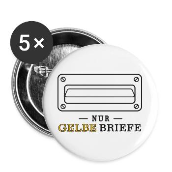 Nur gelbe Briefe – humorvolles Post-Design - Buttons groß 56 mm (5er Pack) - Weiß - Vorne