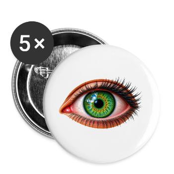 Paradiesauge - Buttons groß 56 mm (5er Pack) - Weiß - Vorne