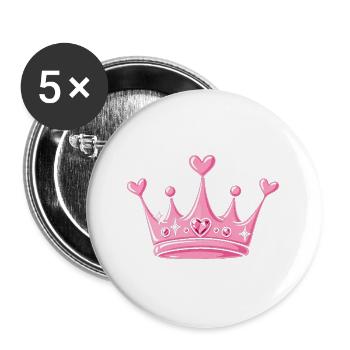 Krone - Buttons groß 56 mm (5er Pack) - Weiß - Vorne