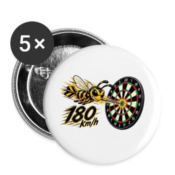 Wespe auf 180  - Buttons groß 56 mm (5er Pack) - Weiß - Vorne