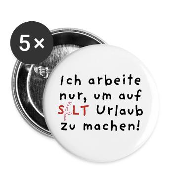 Sylt Insel Silhouette - Buttons groß 56 mm (5er Pack) - Weiß - Vorne
