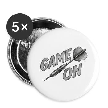 Game On Pfeil Design - Buttons groß 56 mm (5er Pack) - Weiß - Vorne