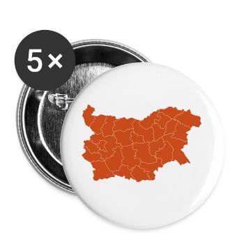 Karte von Bulgarien - Buttons groß 56 mm (5er Pack) - Weiß - Vorne