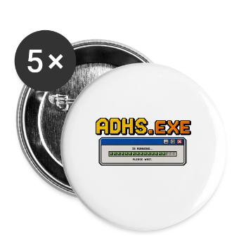ADHS.exe - Buttons groß 56 mm (5er Pack) - Weiß - Vorne