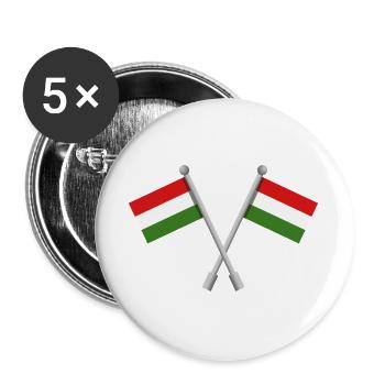 Ungarische Flagge - Buttons groß 56 mm (5er Pack) - Weiß - Vorne