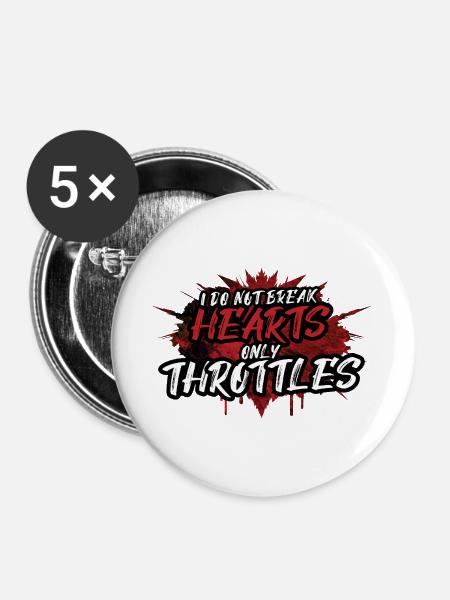 Ich breche nur Drosselregler - Buttons groß 56 mm (5er Pack) - Weiß