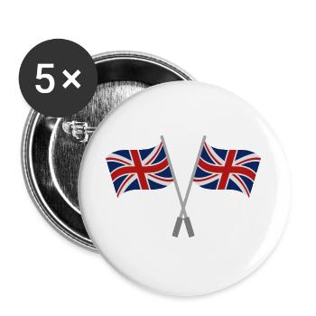 Flagge Großbritanniens - Buttons groß 56 mm (5er Pack) - Weiß - Vorne