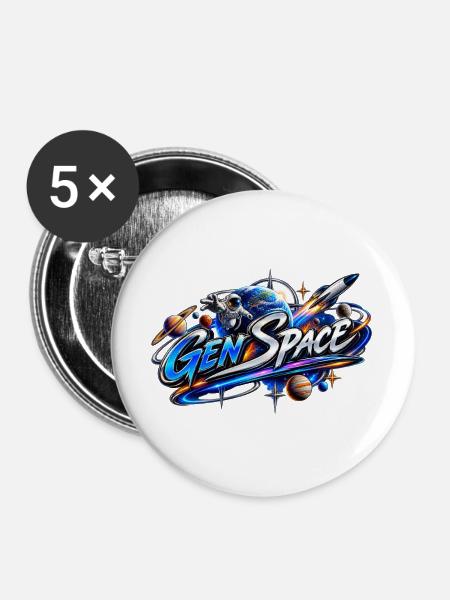 Gen Space Neon Galaxy - Buttons groß 56 mm (5er Pack) - Weiß