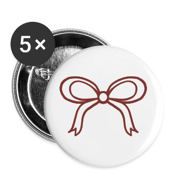 Silhouette der Bandschleife - Buttons groß 56 mm (5er Pack) - Weiß - Vorne