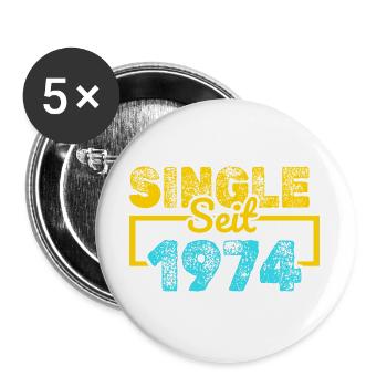 seit 1974 - Buttons groß 56 mm (5er Pack) - Weiß - Vorne