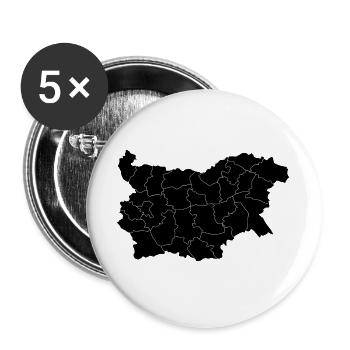 Karte von Bulgarien - Buttons groß 56 mm (5er Pack) - Weiß - Vorne