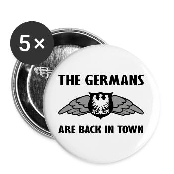 Deutschland und Sachsen Fanshirt - Buttons groß 56 mm (5er Pack) - Weiß - Vorne