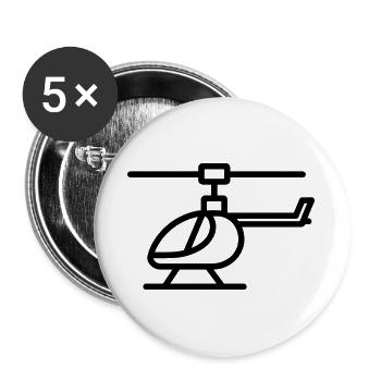 Gyrokopter - Buttons groß 56 mm (5er Pack) - Weiß - Vorne