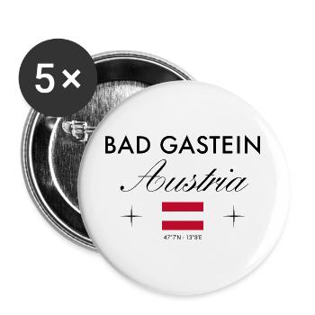 Bad Gastein Österreich Koordinaten Reise Souvenir - Buttons groß 56 mm (5er Pack) - Weiß - Vorne