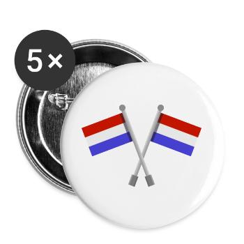 Niederländische Flagge - Buttons groß 56 mm (5er Pack) - Weiß - Vorne