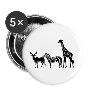 Afrika Safaritour Tiere Africa Urlaub Natur - Buttons groß 56 mm (5er Pack) - Weiß - Vorne