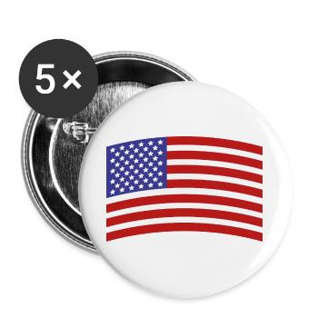 Flagge der Vereinigten Staaten - Buttons groß 56 mm (5er Pack) - Weiß - Vorne