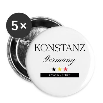 Konstanz Deutschland Souvenir Reise minimalistisch - Buttons groß 56 mm (5er Pack) - Weiß - Vorne