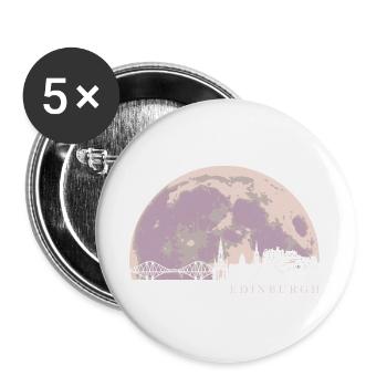 Skyline von Edinburgh Schottland - Buttons groß 56 mm (5er Pack) - Weiß - Vorne