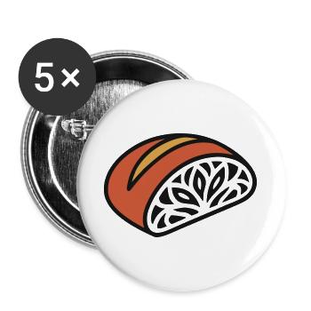 Sauerteigbrot Muster Grafik - Buttons groß 56 mm (5er Pack) - Weiß - Vorne