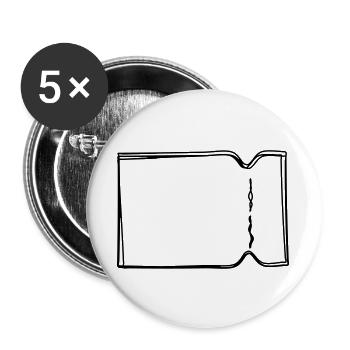 Ticket handgezeichnet - Buttons groß 56 mm (5er Pack) - Weiß - Vorne