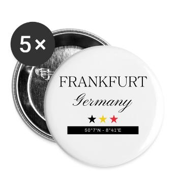 Frankfurt Deutschland Souvenir – Reise - Buttons groß 56 mm (5er Pack) - Weiß - Vorne