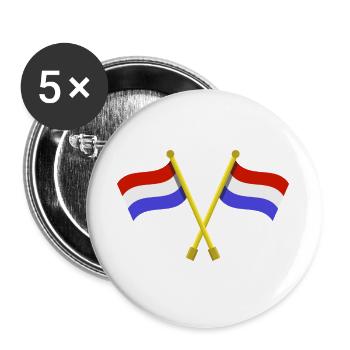 Flagge der Niederlande - Buttons groß 56 mm (5er Pack) - Weiß - Vorne