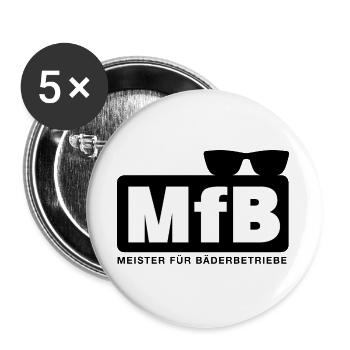 MfB Meister für Bäderbetriebe Sonnenbrille  - Buttons groß 56 mm (5er Pack) - Weiß - Vorne
