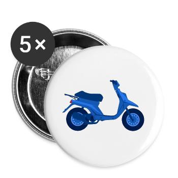 Booster 90' - Buttons groß 56 mm (5er Pack) - Weiß - Vorne