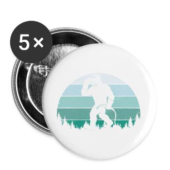 Bigfoot-Schweißer – Schweißer und Metallarbeiter Sasquatch - Buttons groß 56 mm (5er Pack) - Weiß - Vorne