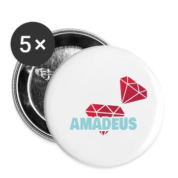 Amadeus - Buttons groß 56 mm (5er Pack) - Weiß - Vorne
